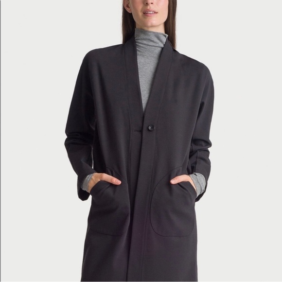 Kit and Ace Coatigan Longline Car Coat Dark Heathered Grey Small - Picture 2 of 8